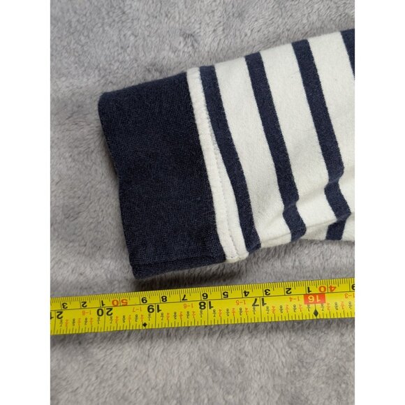 Orvis Sweatshirt Hoodie Womens Size Medium Blue Striped Athleisure Loungewear - Picture 7 of 8